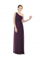 Draped One Shoulder Full Length Chiffon Bridesmaid Dress UK