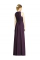 Long Chiffon V-Neck Bridesmaid Dress with Shirred Bodice UK