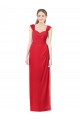 Long Chiffon Bridesmaid Gown with Neckline Straps UK