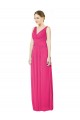 Sleeveless V-Neck Long Chiffon Bridesmaid Dress with V-Back UK