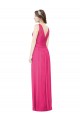 Sleeveless V-Neck Long Chiffon Bridesmaid Dress with V-Back UK