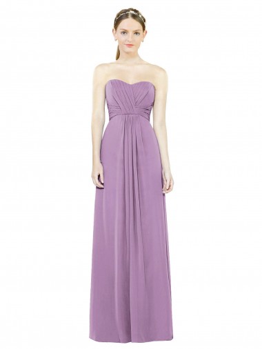 Sweetheart Neckline Strapless Chiffon Bridesmaid Dress with Wrap Pleat UK