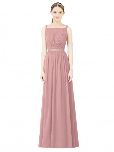 High Neck Chiffon Bridesmaid Dress with Low Back UK