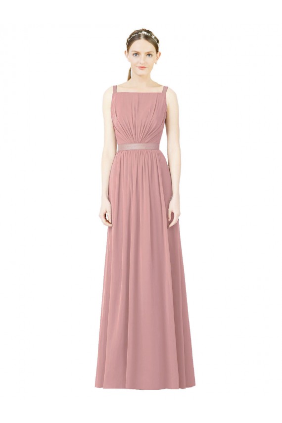 High Neck Chiffon Bridesmaid Dress with Low Back UK