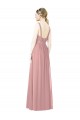 High Neck Chiffon Bridesmaid Dress with Low Back UK