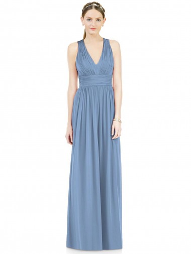 Sleeveless Cross Strap Back Chiffon Bridesmaid Dress UK