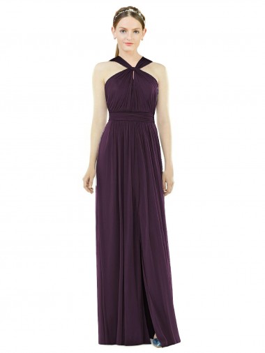 Maxi Chiffon Halter Neck Bridesmaid Dress UK