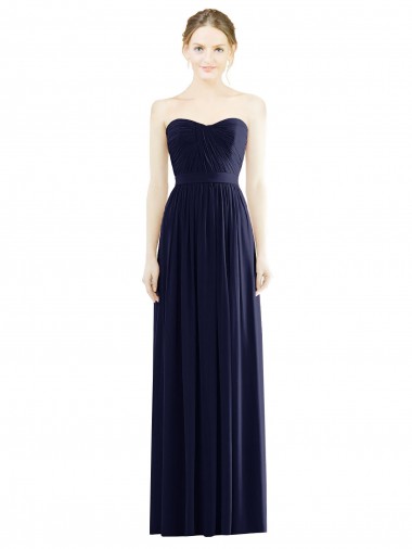 Low Back Draped Strapless Chiffon Bridesmaid Dress  UK