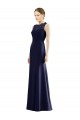 Lace Bodice Open Back Trumpet Chiffon Bridesmaid Dress with Bow Belt UK