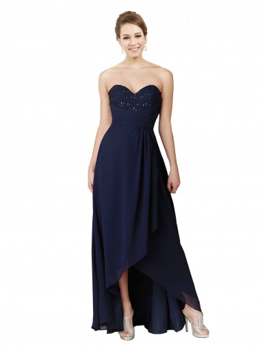 Sweetheart Neckline Beaded Lace and Chiffon Bridesmaid Dress UK