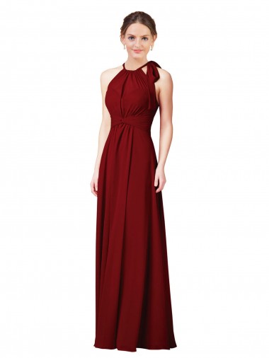 Luxe Chiffon Bridesmaid Dress with Open Slit In the Back UK