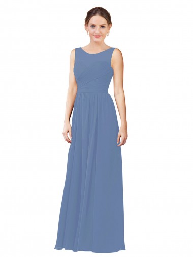 Luxe Chiffon Bridesmaid Dress with Illusion and Sweetheart Neckline UK