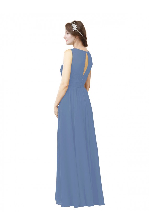 Luxe Chiffon Bridesmaid Dress with Illusion and Sweetheart Neckline UK