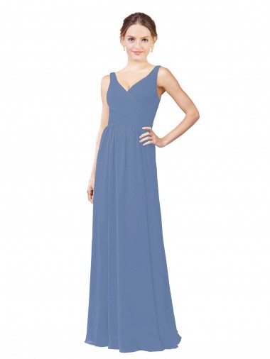 Draped V-Neck Luxe Chiffon Bridesmaid Dress UK