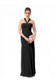 Long Halter Chiffon Bridesmaid Dress with Dropped Waist UK