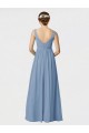 Long Chiffon Bridesmaid Dress with Sweetheart Neckline and Wide Straps UK