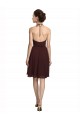 Short Knee Length Chiffon Bridesmaids Dress with Halter Cowl Neck UK