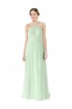 Front halter Neckline and Deep Back Long Chiffon Bridesmaid Dress UK