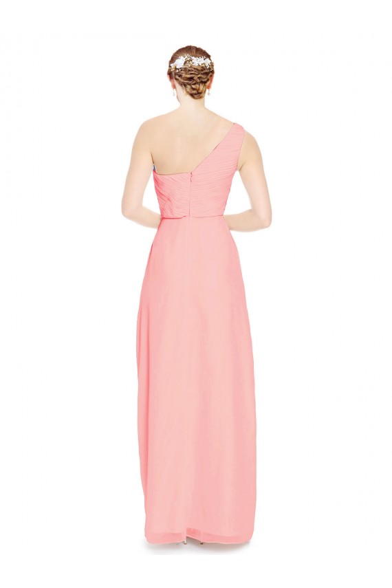 One Shoulder Sweetheart Neckline Long Chiffon Bridesmaid Dress UK