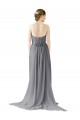 Long Chiffon Bridesmaid Dress with Sweetheart Neckline and Flowing Back UK