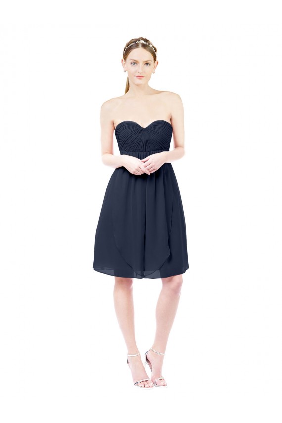 Sweetheart Cocktail Knee Length Chiffon Bridesmaid Dress Open Back UK