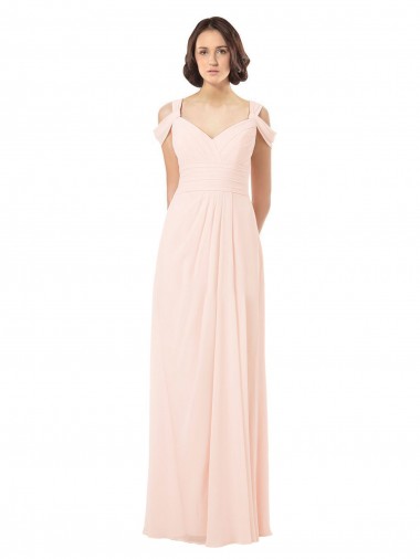 Chiffon Sweetheart Bridesmaid Dress with An Illusion Overlay UK