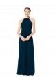 Spaghetti Strap Long Chiffon Halter A-Line Bridesmaid Dress UK