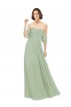 Boho Chic Chiffon Bridesmaids Dress with Off the Shoulder Neckline UK