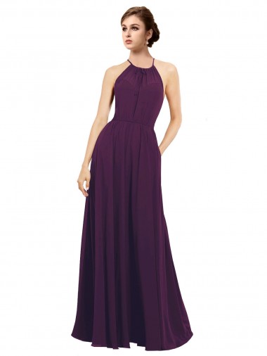 Elegant Chiffon Bridesmaids Dress with Softly Draped Bodice UK