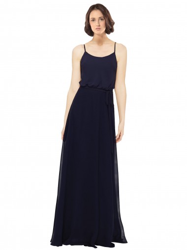 Chiffon Bridesmaids Dress with Scoop Neckline UK