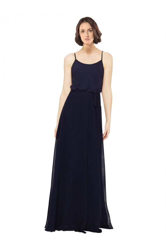 Chiffon Bridesmaids Dress with Scoop Neckline UK