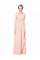 Full Length Chiffon Bridesmaid Dress with V-Front and Back UK