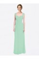 Long Chiffon Bridesmaid Dress with a Sweetheart Neckline and Pleated Shoulder Straps UK