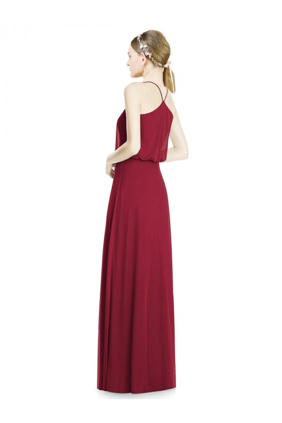 Full Length V-Neck A-Line Chiffon Boho Bridesmaid Dress UK