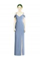 Draped Cold Shoulder Sweetheart Long Chiffon Bridesmaid Dress UK