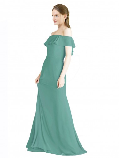 Off the Shoulder Bohemian Chiffon Bridesmaid Dress UK