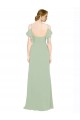 Split Cold Shoulder Draped A-Line Chiffon Bridesmaid Dress UK