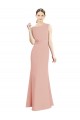 Full Length Long Chiffon Bridesmaid Dress with Pleated Lace Waist UK