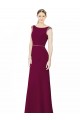 Slim Chiffon Bridesmaid Dress with Embellished Capped Sleeves UK