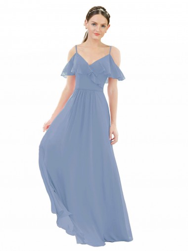 Pleated One Shoulder A-Line Chiffon Bridesmaid Dress UK