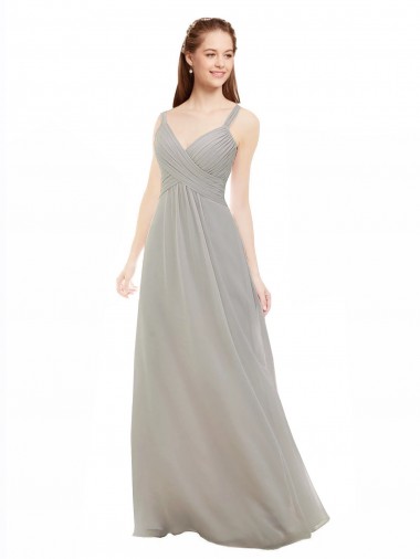 Chiffon Bridesmaid Dress with Ruched Draped Bodice UK