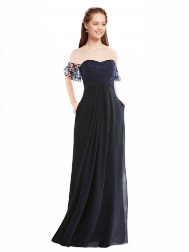 Boho Bridesmaid Dress with Beaded Embroidered Bodice and Flutter Cap Sleeves UK