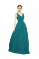 Figure Flattering Chiffon Bridesmaid Dress with Draped V-Neck Bodice UK