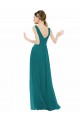 Figure Flattering Chiffon Bridesmaid Dress with Draped V-Neck Bodice UK