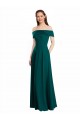 Classic Off the Shoulder Chiffon Bridesmaid Dress with Cap Sleeves UK