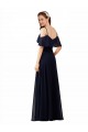 Chiffon Bridesmaids Dress with Off the Shoulder Ruffle Detail UK