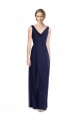 Cowl Neck Deep V-Back Chiffon Bridesmaid Dress with Side Front Slits UK