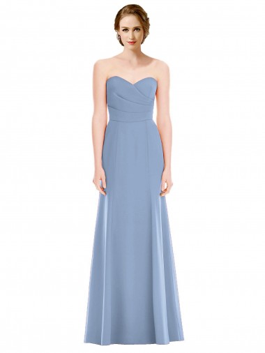 Draped Strapless Sweetheart Trumpet Chiffon Bridesmaid Dress UK