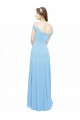 Off the Shoulder Bateau Neck Chiffon Bridesmaid Dress with Straps UK