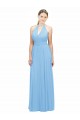 Keyhole Front Sheath Chiffon Bridesmaid Dress with Open Tie Back UK